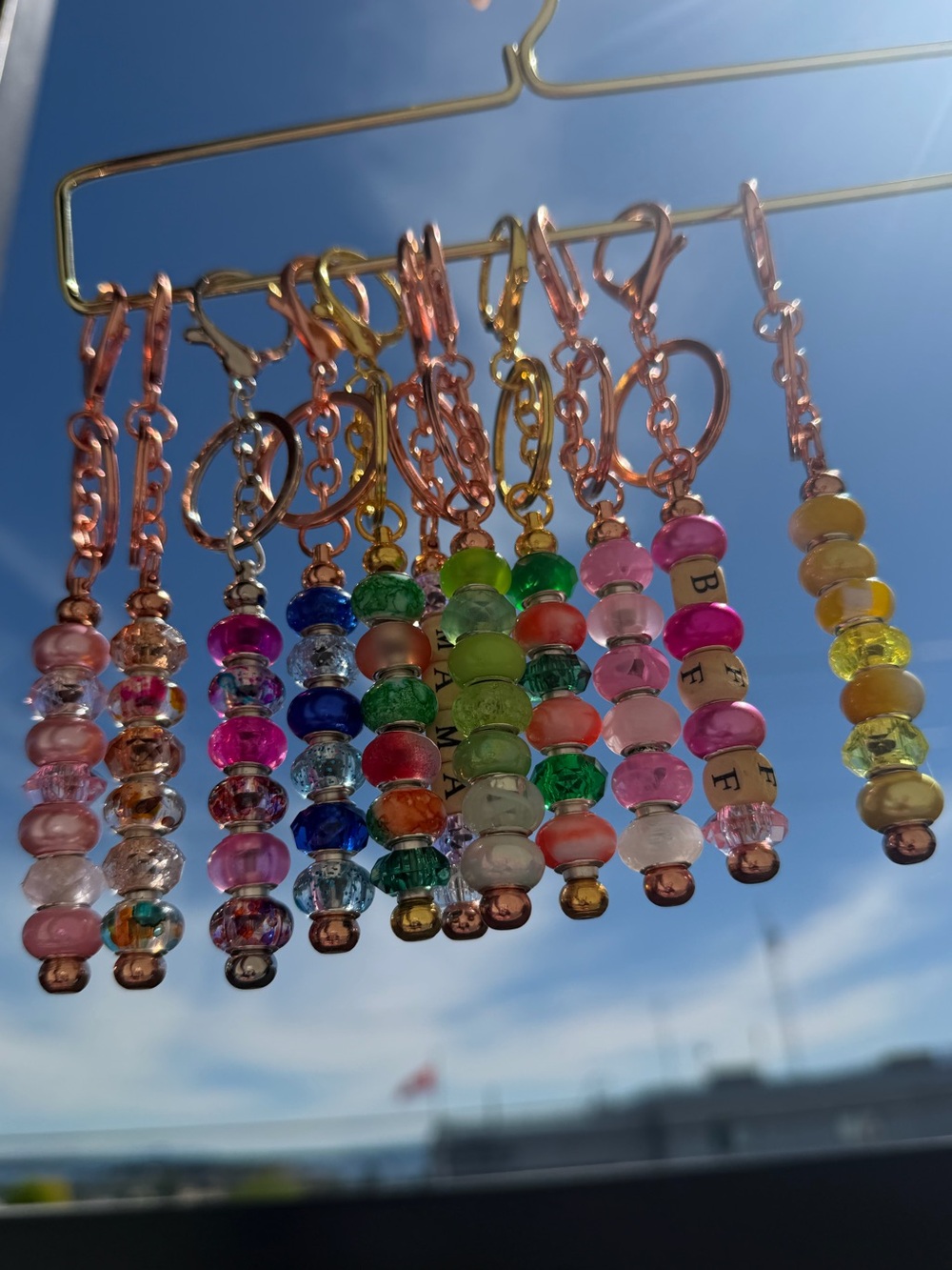 Handmaid [pretty in pink] Beaded Charm Keychain/ Purse Clip